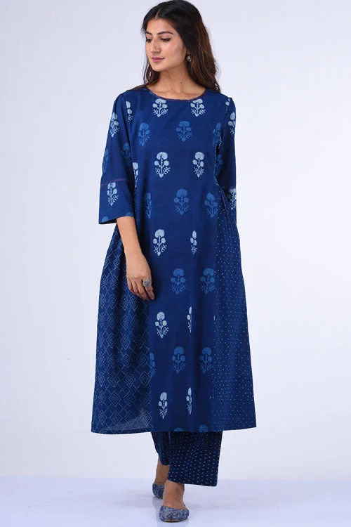 Dharan "Rasa Dress" Indigo Block Printed Dress