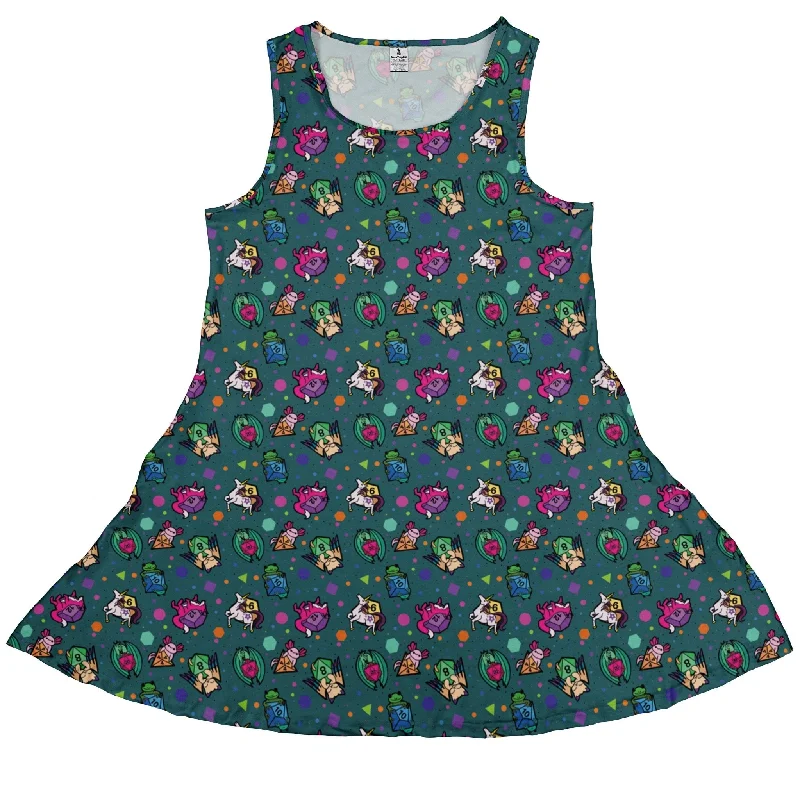 Dnd Dice Critters Teal Dress
