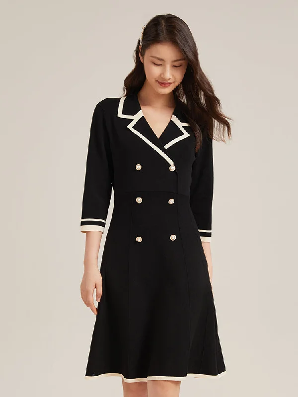 Fitted Double-Breasted A-line Dress Test