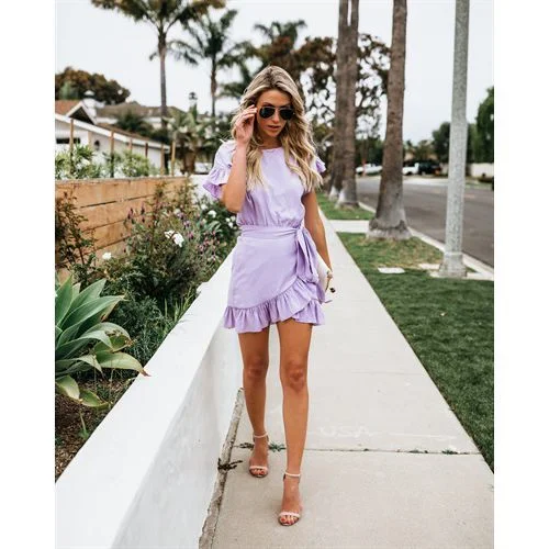 Flounce Irregularity Hem Loose Women's Dresses