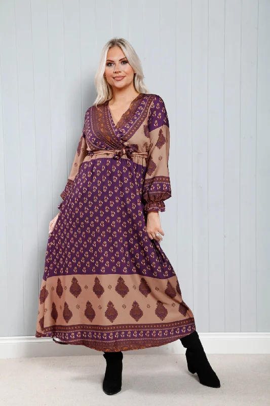 Gisele Luxe Dress Golden Grape