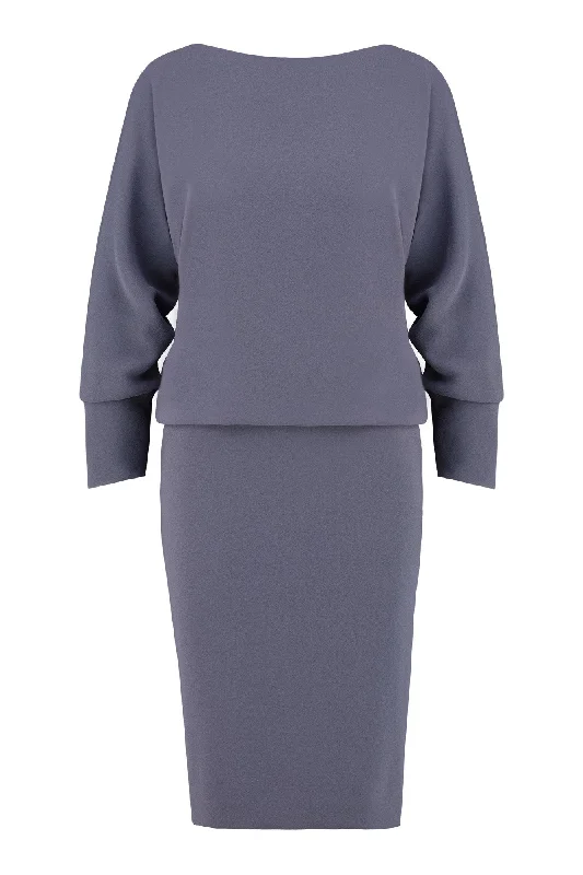 KAEMPFERIA ELEGANT PURPLE VELVET OPEN BACK DRESS