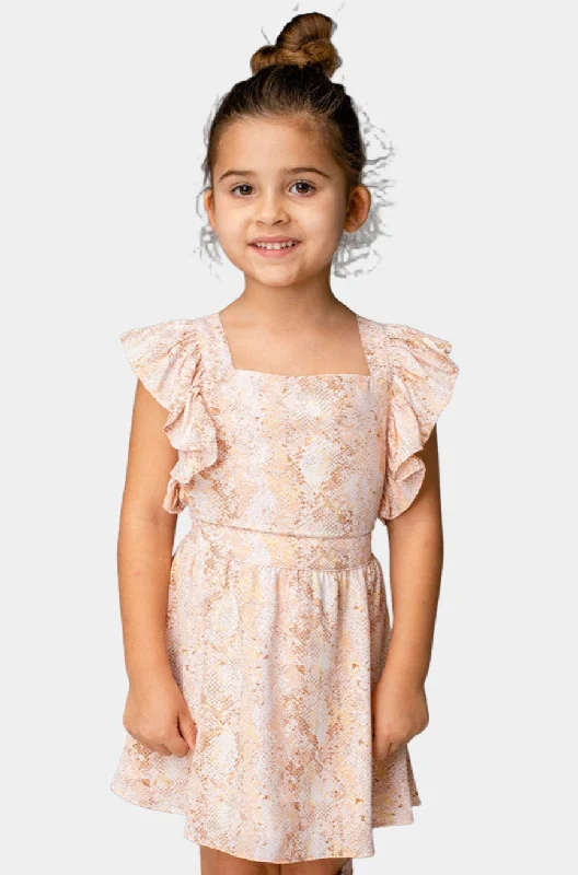 Shiloh Girl's Flutter Sleeve Dress - Moroccan