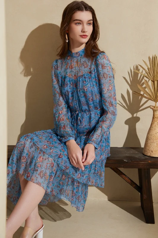 Maddison Blue Silk Dress - GDS