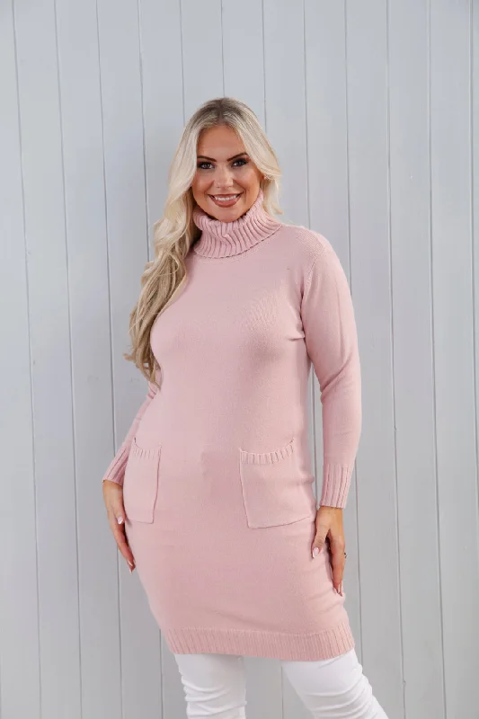 Pocket Knit Dress Blush