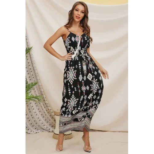 Print High Waist Holiday Women's Dresses