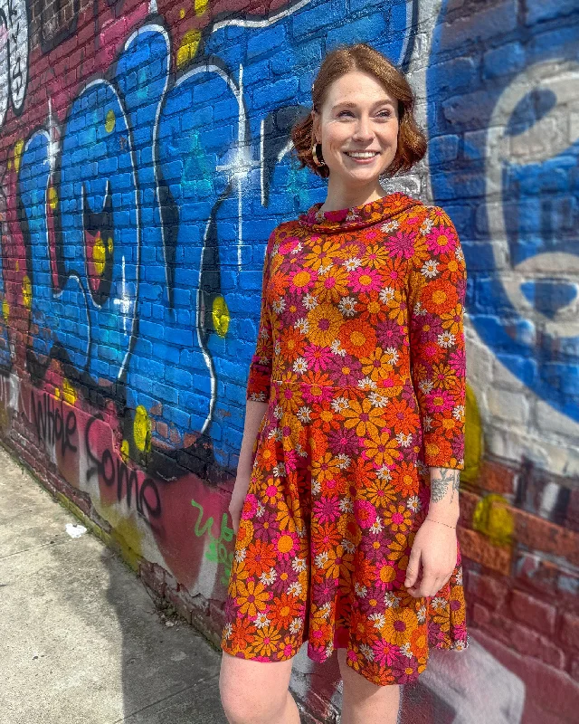 Retro Flower Tunic Dress