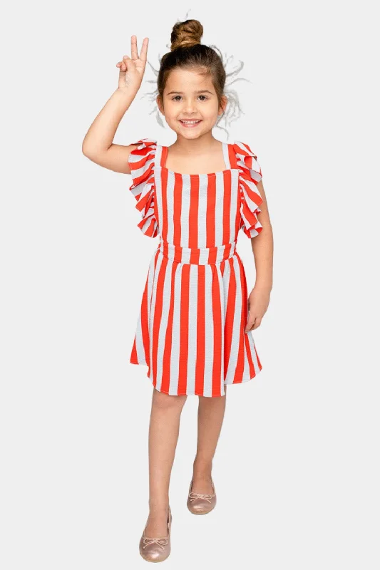 Shiloh Girl's Flutter Sleeve Dress - Nautical