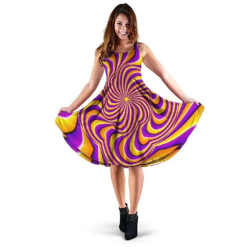 Yellow and purple spin illusion. Dress