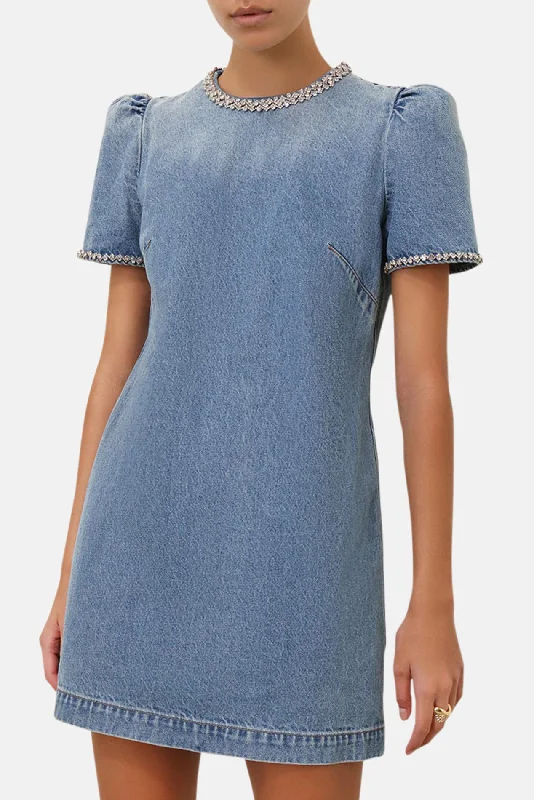 Crush Embelished Denim Dress Blue Moon