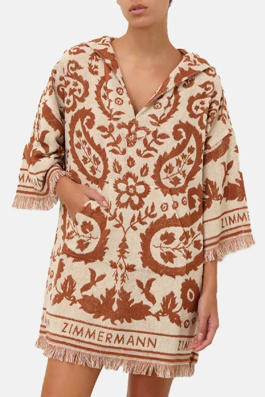 Wylie Hooded Toweing Dress Cream Tan