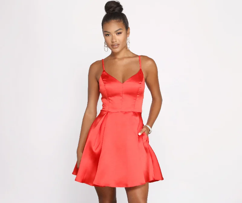 Ellie Sleeveless Satin Party Dress Tunics Evening elegant Tunics Evening elegant