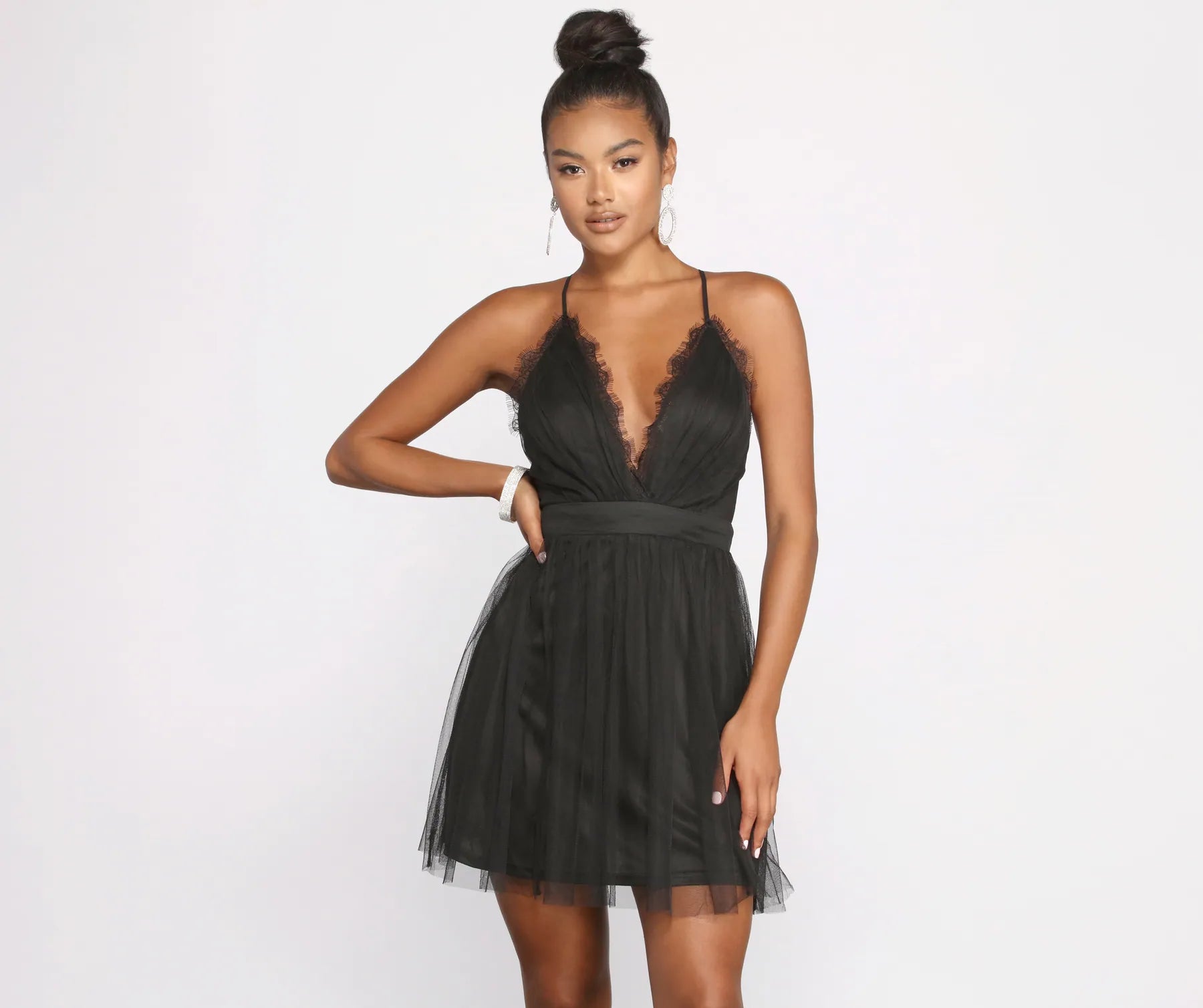 Lace Allure Mesh Skater Dress Tunics Sophisticated sleek Tunics Sophisticated sleek