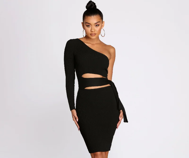One Of A Kind One Shoulder Knit Midi Dress Tunics Trendy modern Tunics Trendy modern One Of A Kind One Shoulder Knit Midi Dress Tunics Trendy modern Tunics Trendy modern
