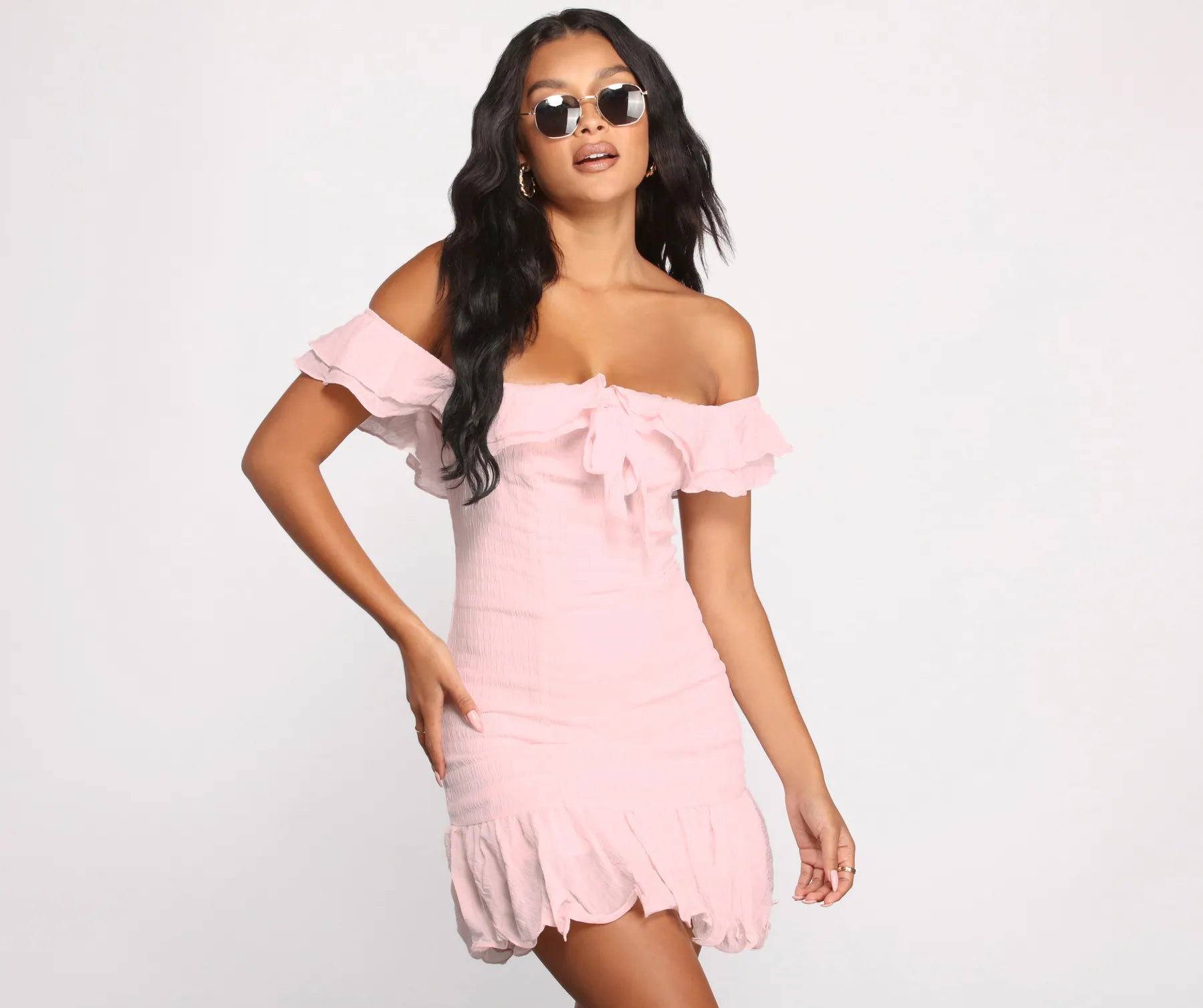 Romanced in Ruffles A-Line Mini Dress Tunics Winter warm Tunics Winter warm