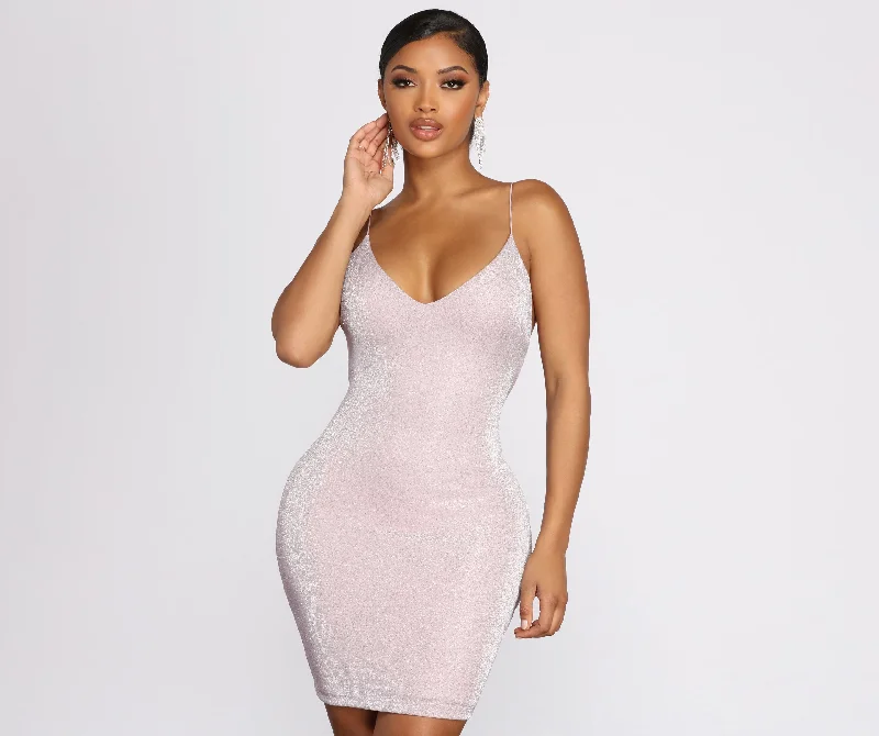 Sparkle & Shine Glitter Mini Dress Tunics Silk luxurious Tunics Silk luxurious