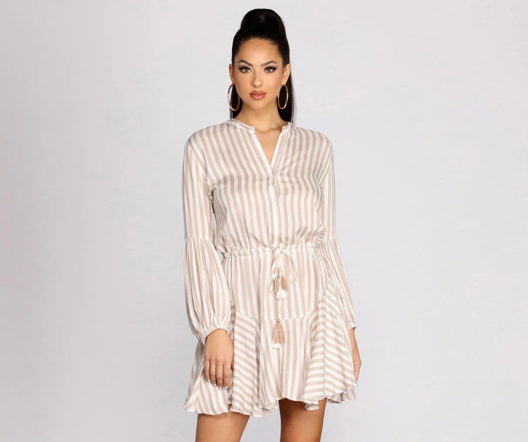 Stylish In Stripes Tassel Waist Tie Mini Dress Tunics Travel practical Tunics Travel practical Stylish In Stripes Tassel Waist Tie Mini Dress Tunics Travel practical Tunics Travel practical